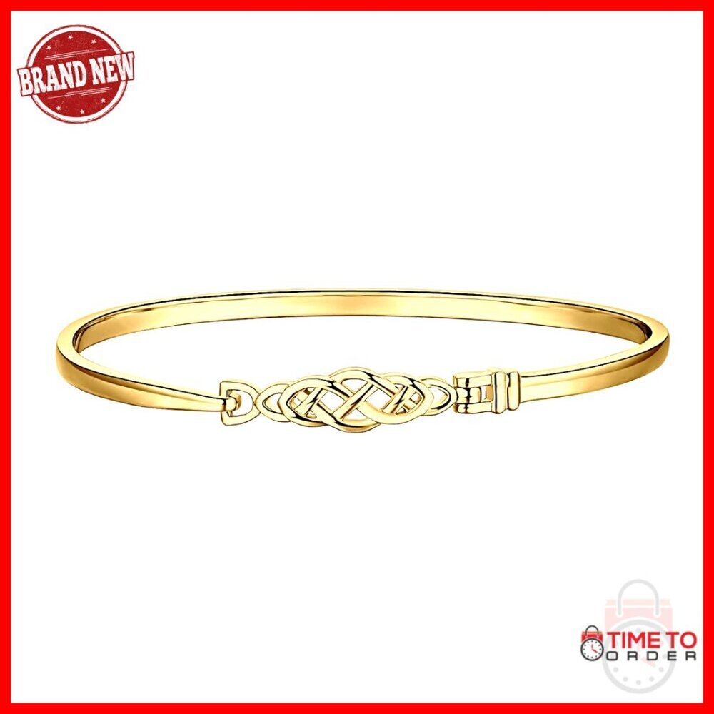 Sterling Silver Love Knot Bangle Bracelet, 925 Silver, Hypoallergenic